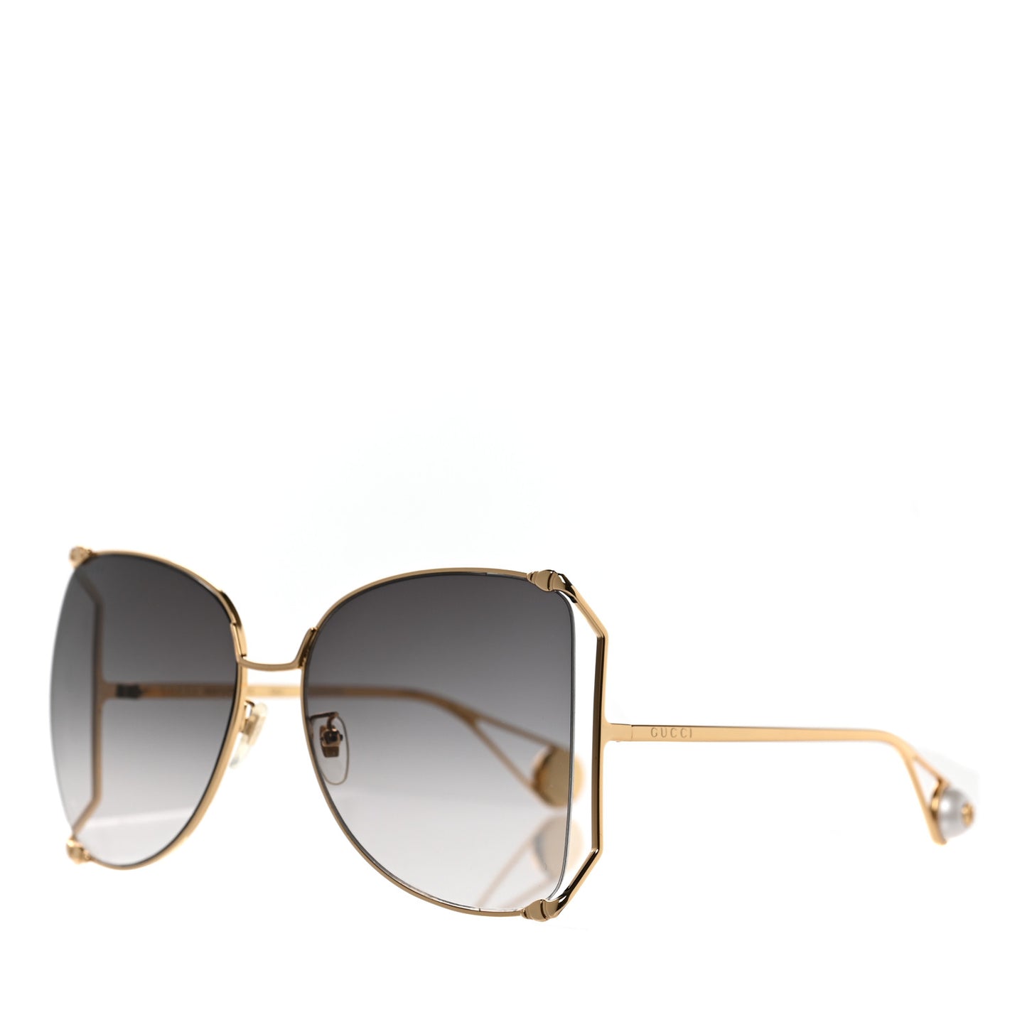Oversized Round Sunglasses GG0252S Gold