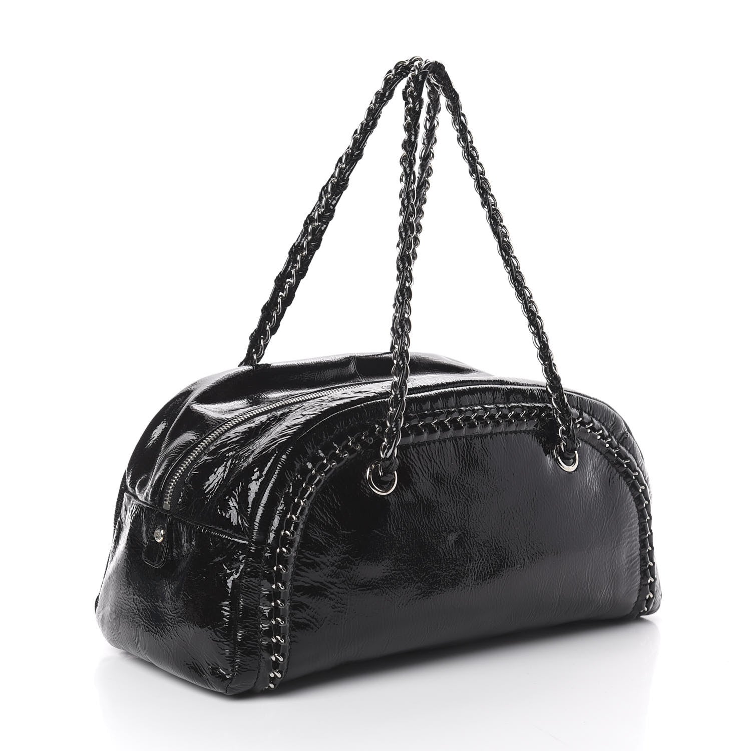 Chanel Patent Medium Luxe Ligne Bowler Black 2 of 9