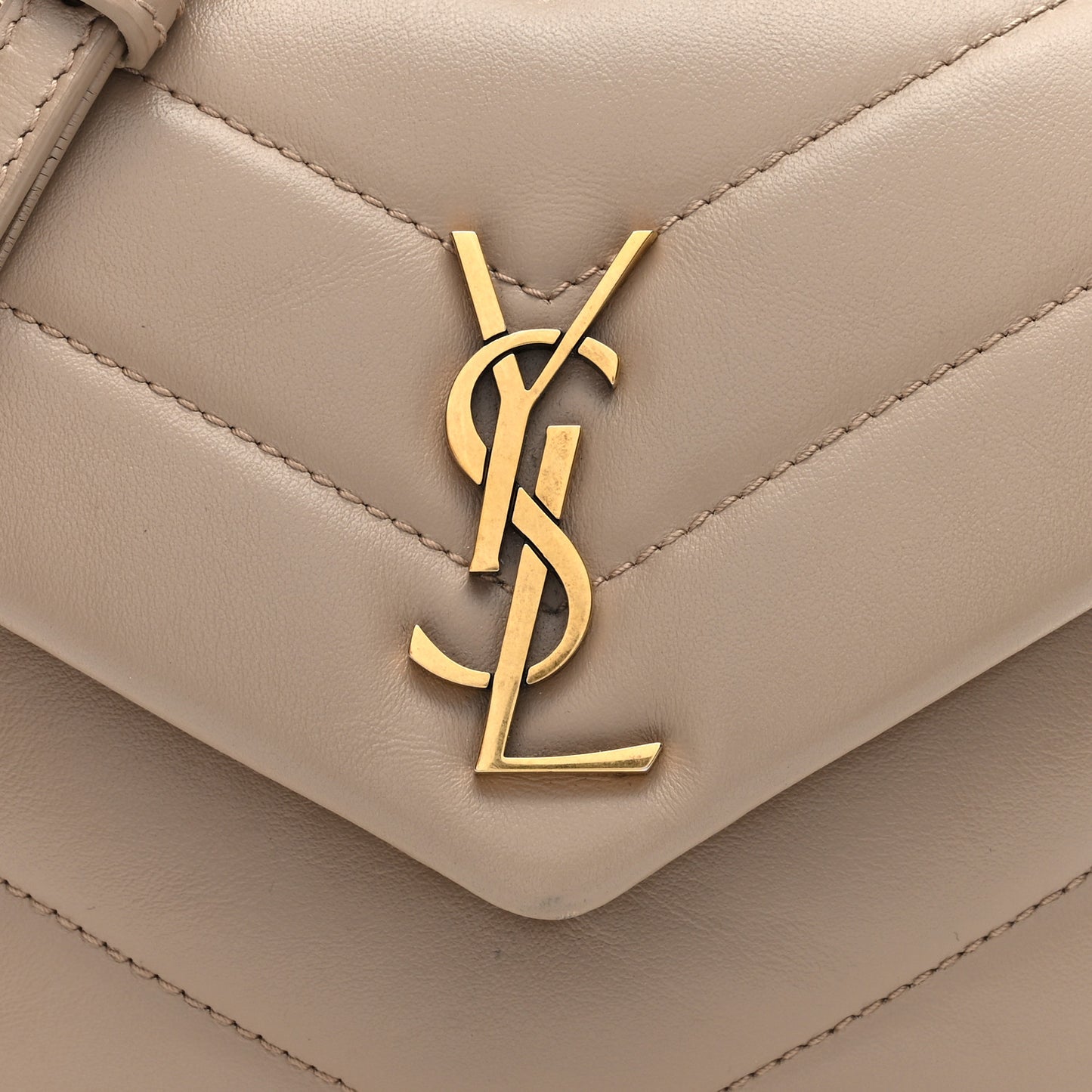 Calfskin Y Quilted Monogram Toy Loulou Crossbody Bag Dark Beige