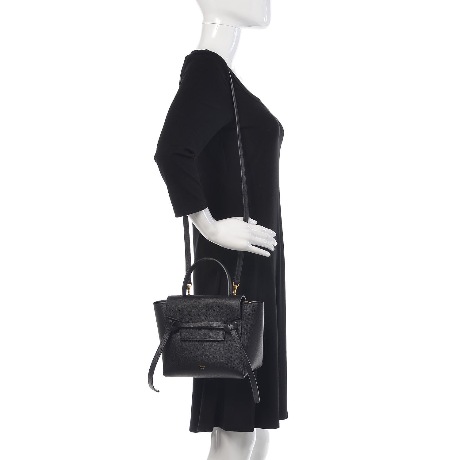 Celine Grained Calfskin Nano Belt Bag Black 2 of 8