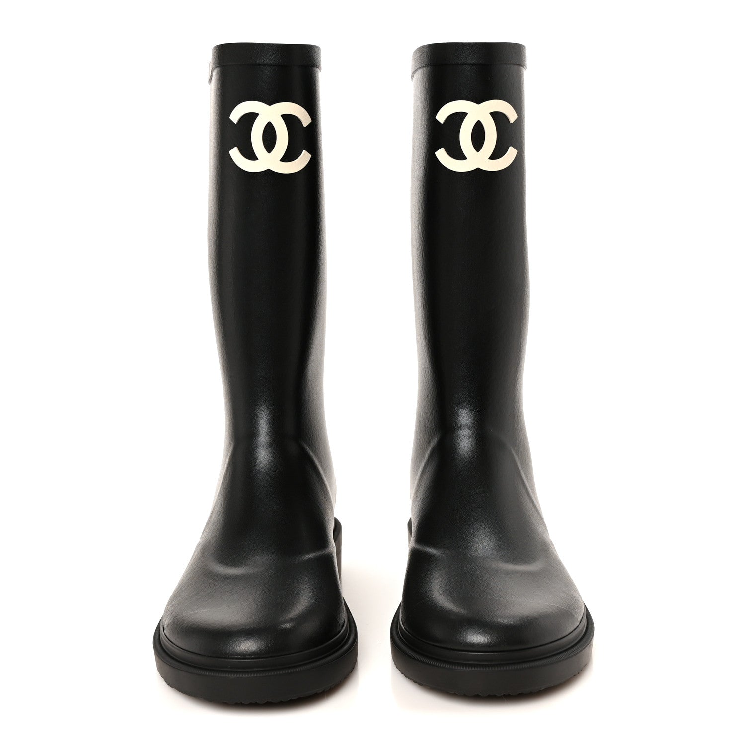 Chanel Caoutchouk CC High Boots 40 Black 3 of 10