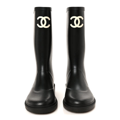 Chanel Caoutchouk CC High Boots 40 Black 3 of 10