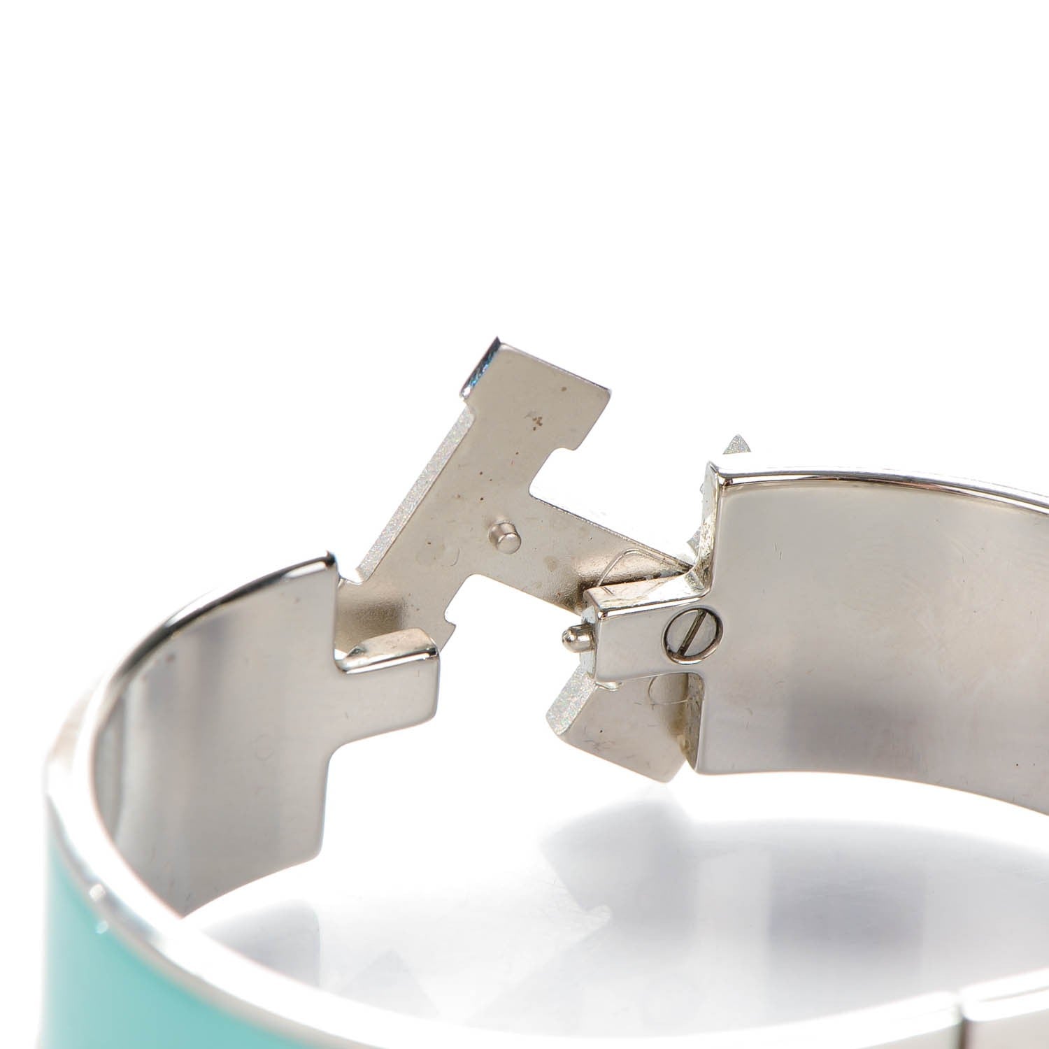 Hermes Enamel Wide Clic Clac H Bracelet GM Lagon White 4 of 6