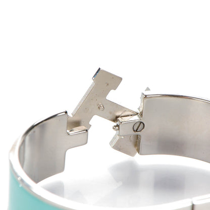 Hermes Enamel Wide Clic Clac H Bracelet GM Lagon White 4 of 6