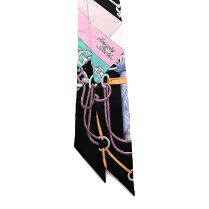 Hermes Silk Cliquetis Twilly Black Rose Menthol 4 of 4