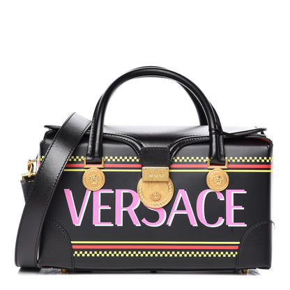 Versace Vitello 90's Vintage Logo Bag Black 1 of 15