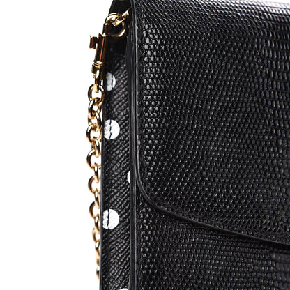 Dolce & Gabbana Lizard Effect Wallet On Chain Black 9 of 12