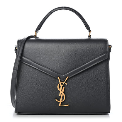 Saint Laurent Grain de Poudre Medium Classic Monogram Cassandra Top Handle Dark Smog 1 of 10