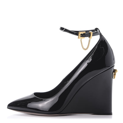 Valentino Garavani Patent Ringstud Wedges 38 Black 1 of 9