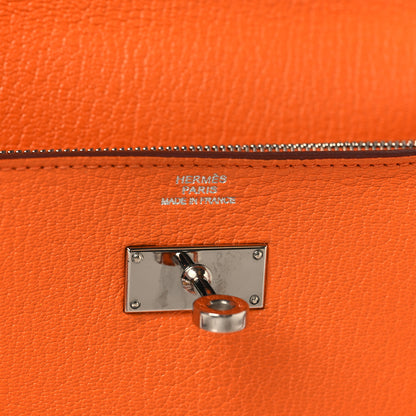 Hermes Chevre Mysore Kelly Longue Wallet Orange 6 of 12