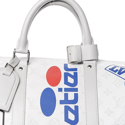 Louis Vuitton Monogram Logo Keepall Bandouliere 50 White 11 of 15