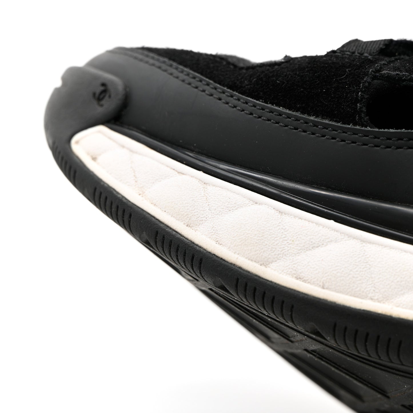 Fabric Calfskin Suede CC Sneakers 37.5 Black