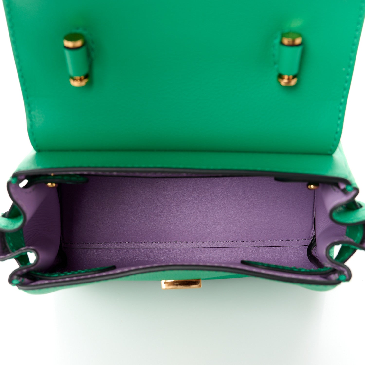 Versace Grained Calfskin Small La Medusa Bag Green 5 of 12