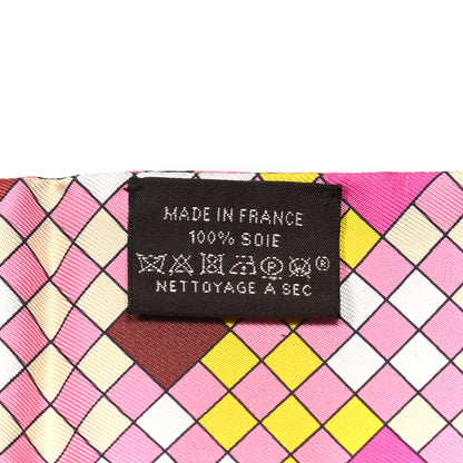 Hermes Silk Colliers De Chiens Remix Fringed Twilly Rose Bleu Roy Ebene 2 of 4
