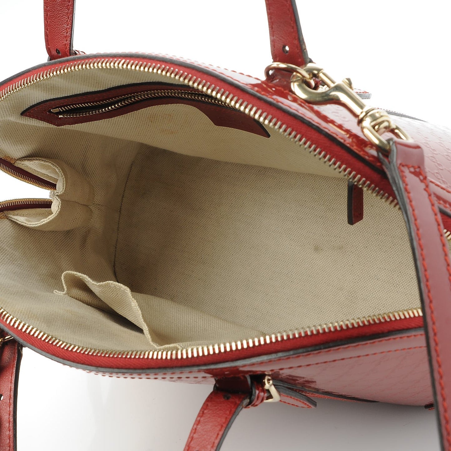 Patent Microguccissima Small Nice Top Handle Dome Bag Rose Bed