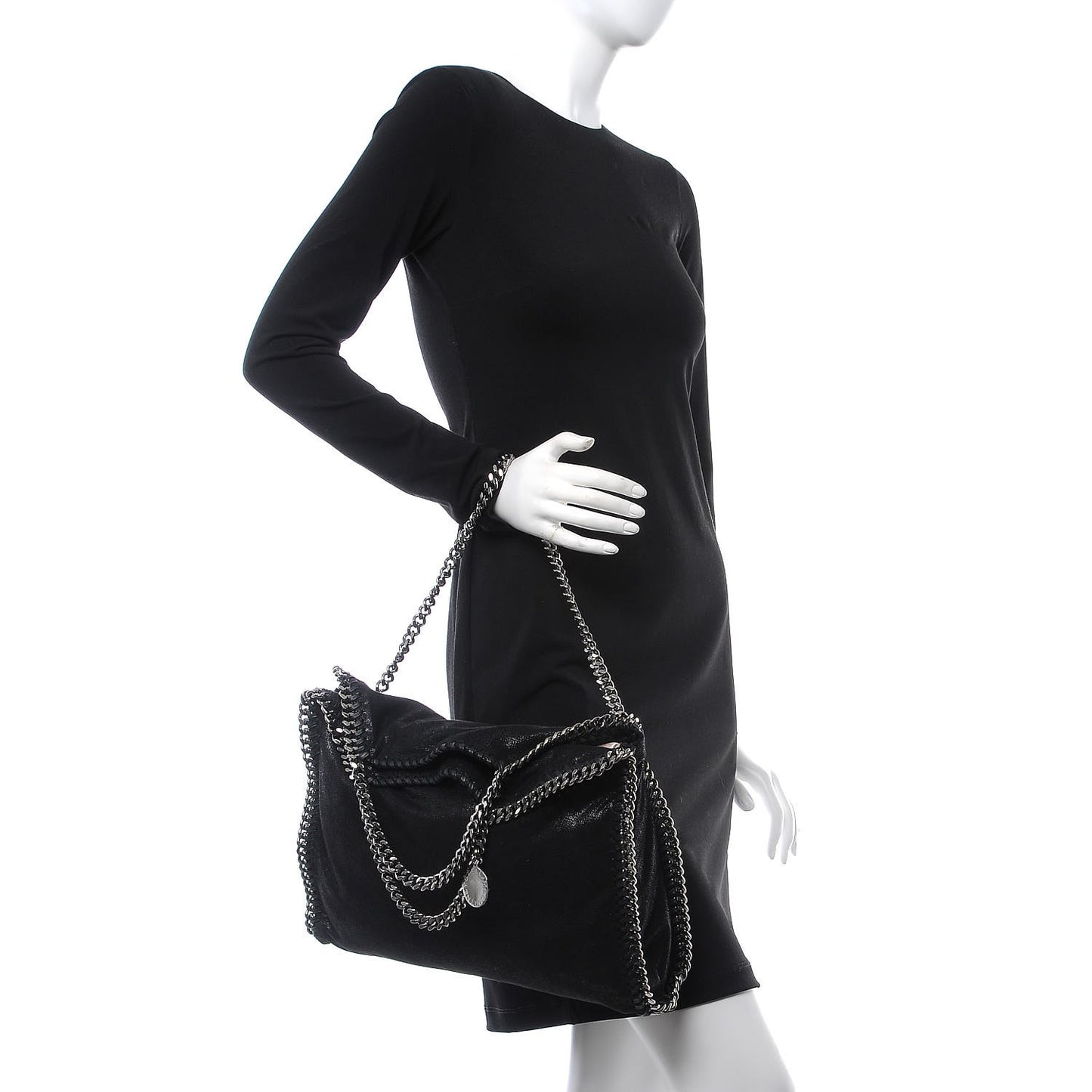 Shaggy Deer Falabella Fold Over Tote Black