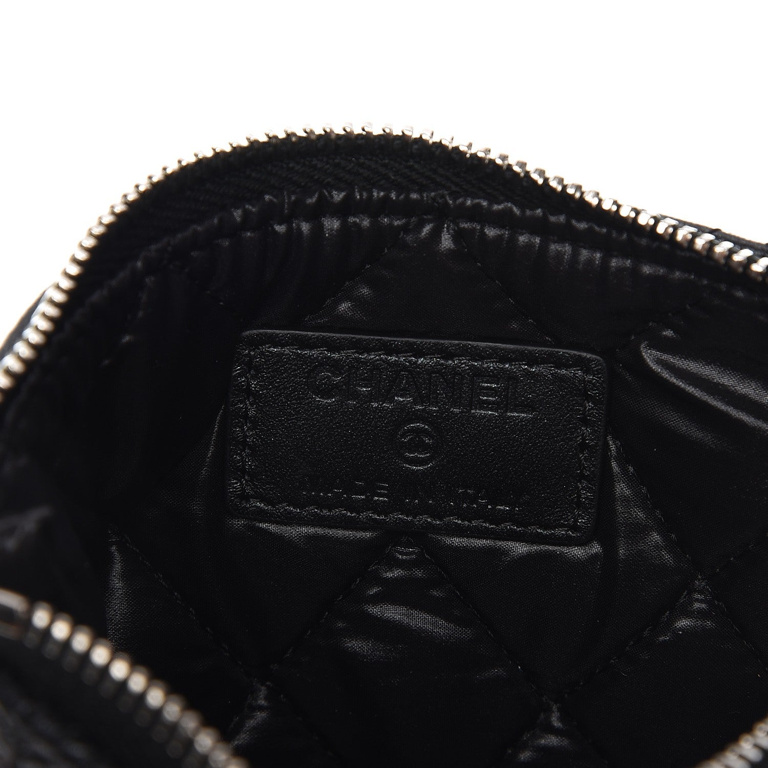 Chanel Lambskin Star Embossed Coin Purse Case Black 6 of 8
