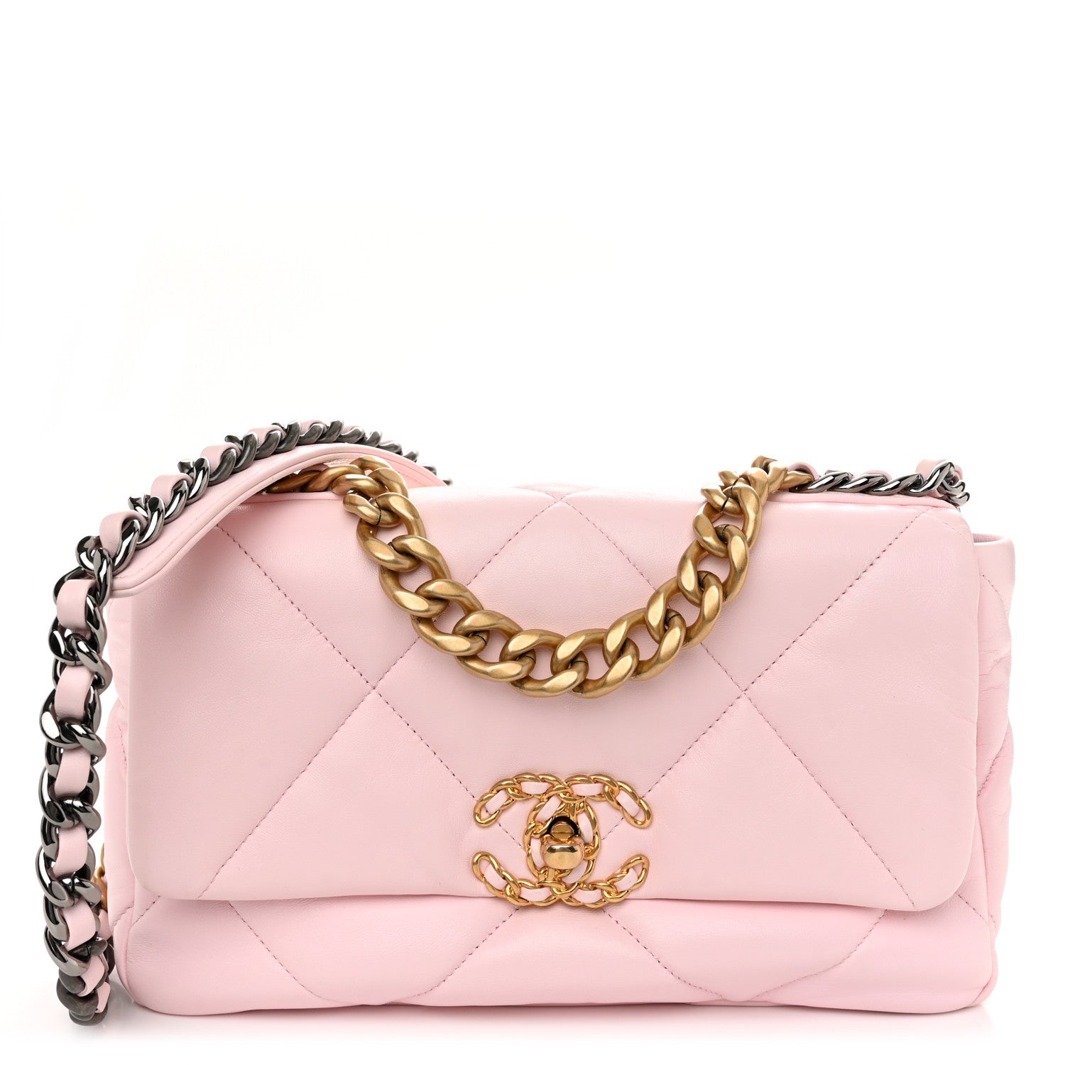 Chanel Lambskin Quilted Medium Chanel 19 Flap Light Pink 1 of 11