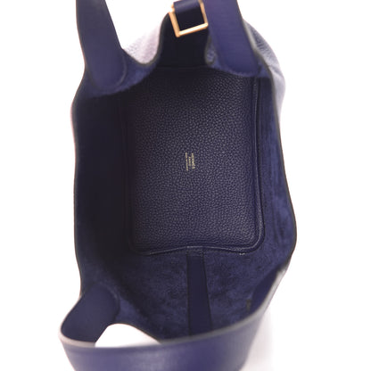 Hermes Taurillon Clemence Picotin Lock 18 PM Bleu Enrce 7 of 10
