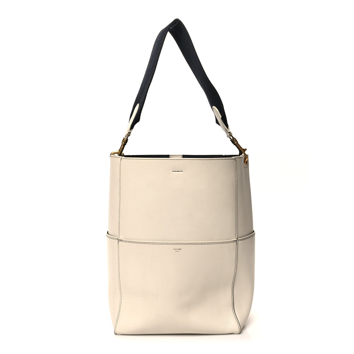 Celine Supersoft Calfskin Sangle Bucket Bag White 1 of 14