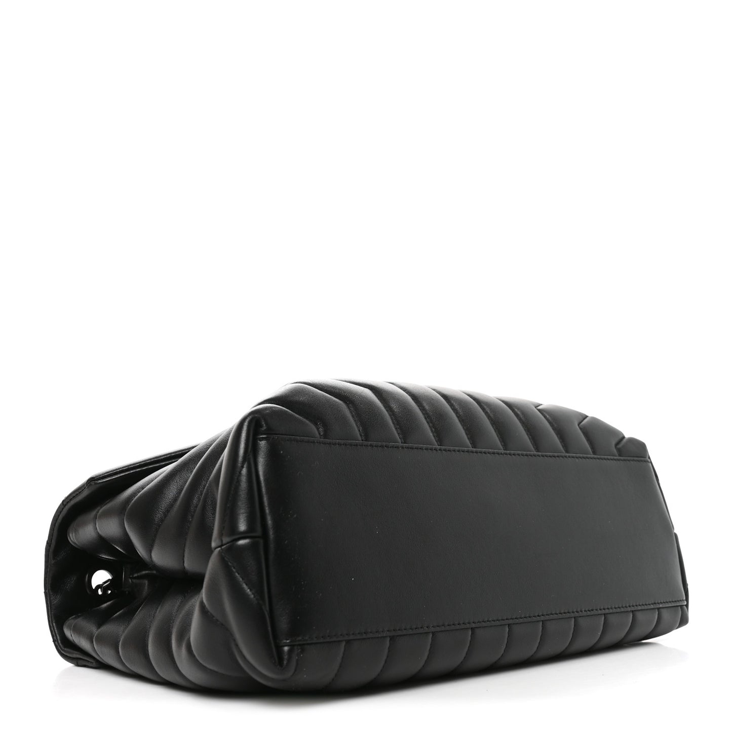 Calfskin Y Quilted Monogram Monochrome Medium Loulou Chain Satchel Black