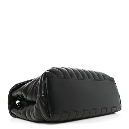 Saint Laurent Calfskin Y Quilted Monogram Monochrome Medium Loulou Chain Satchel Black 4 of 10