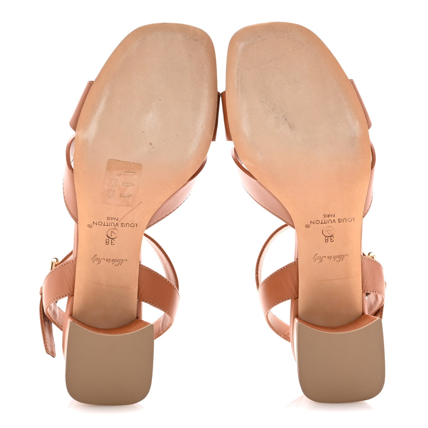 Calfskin LV Isola Sandals 38 Cognac
