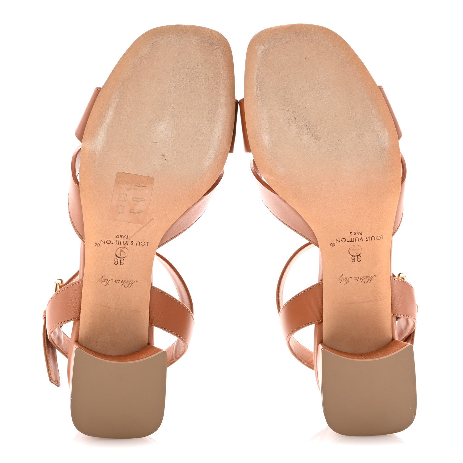 Louis Vuitton Calfskin LV Isola Sandals 38 Cognac 6 of 11