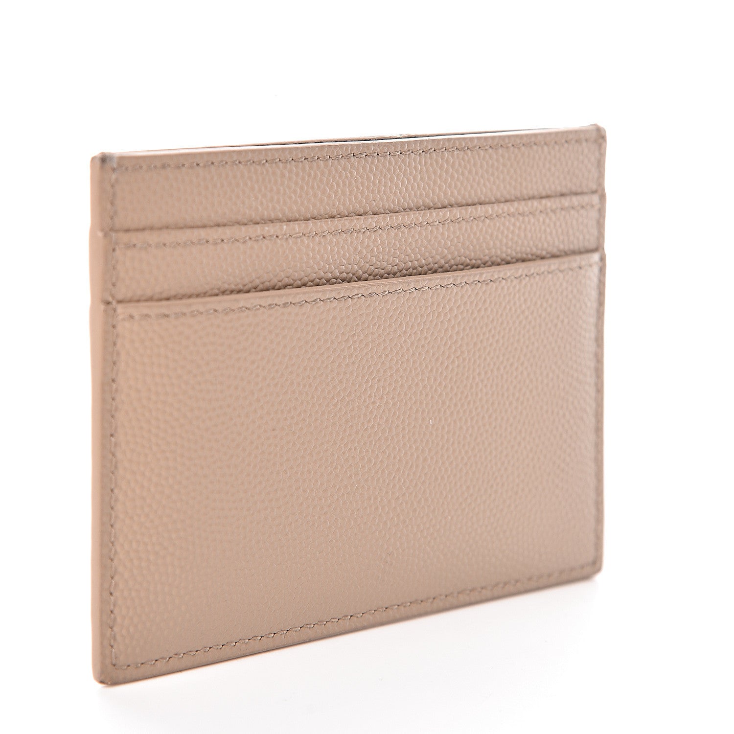 Saint Laurent Grain De Poudre Monogram Credit Card Case Nude Powder 3 of 8