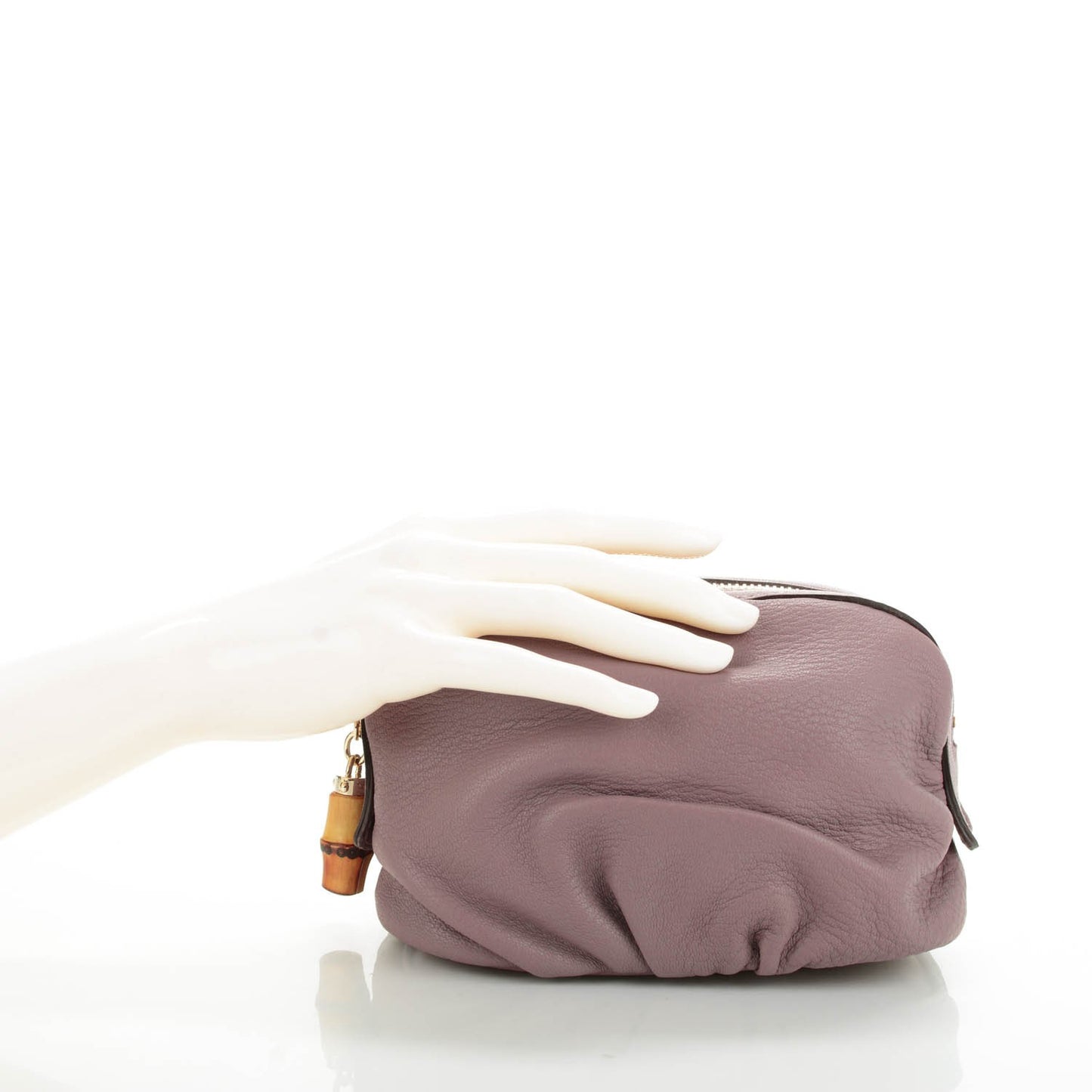Goatskin Medium Bamboo Cosmetic Case