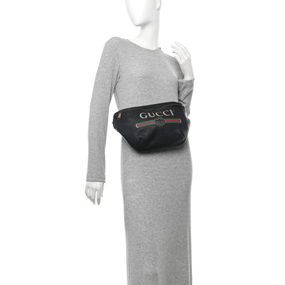 Gucci Grained Calfskin Logo Belt Bag Black 2 of 10