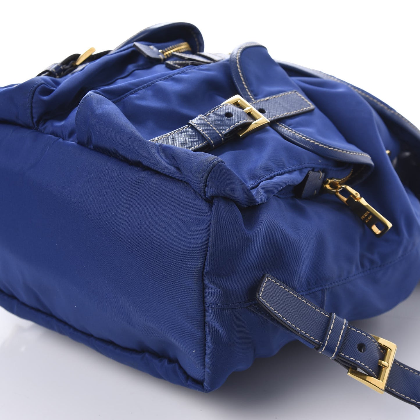 Tessuto Nylon Saffiano Vela Medium Backpack Blue