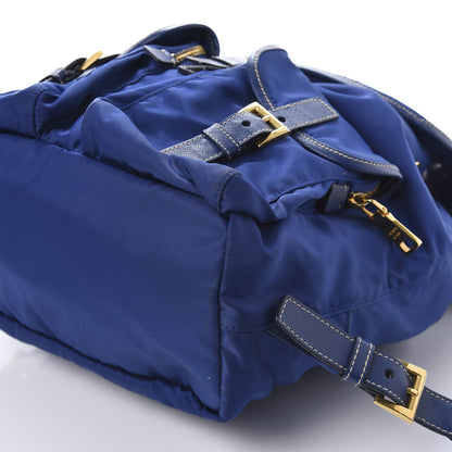 Prada Tessuto Nylon Saffiano Vela Medium Backpack Blue 9 of 11