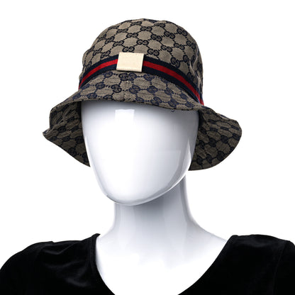 Gucci Monogram Web Bucket Hat S Blue 2 of 13