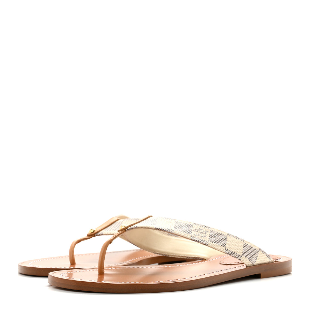 Louis Vuitton Damier Azur Sunny Flat Thong Sandals 38 4 of 9