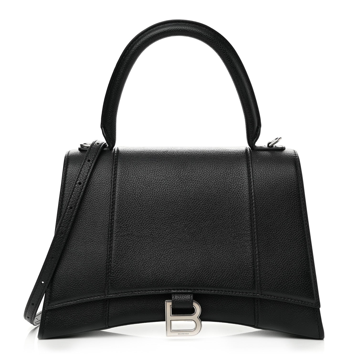 Balenciaga Grained Calfskin Medium Hourglass Top Handle Bag Black 1 of 10