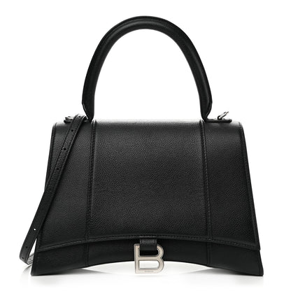 Balenciaga Grained Calfskin Medium Hourglass Top Handle Bag Black 1 of 10