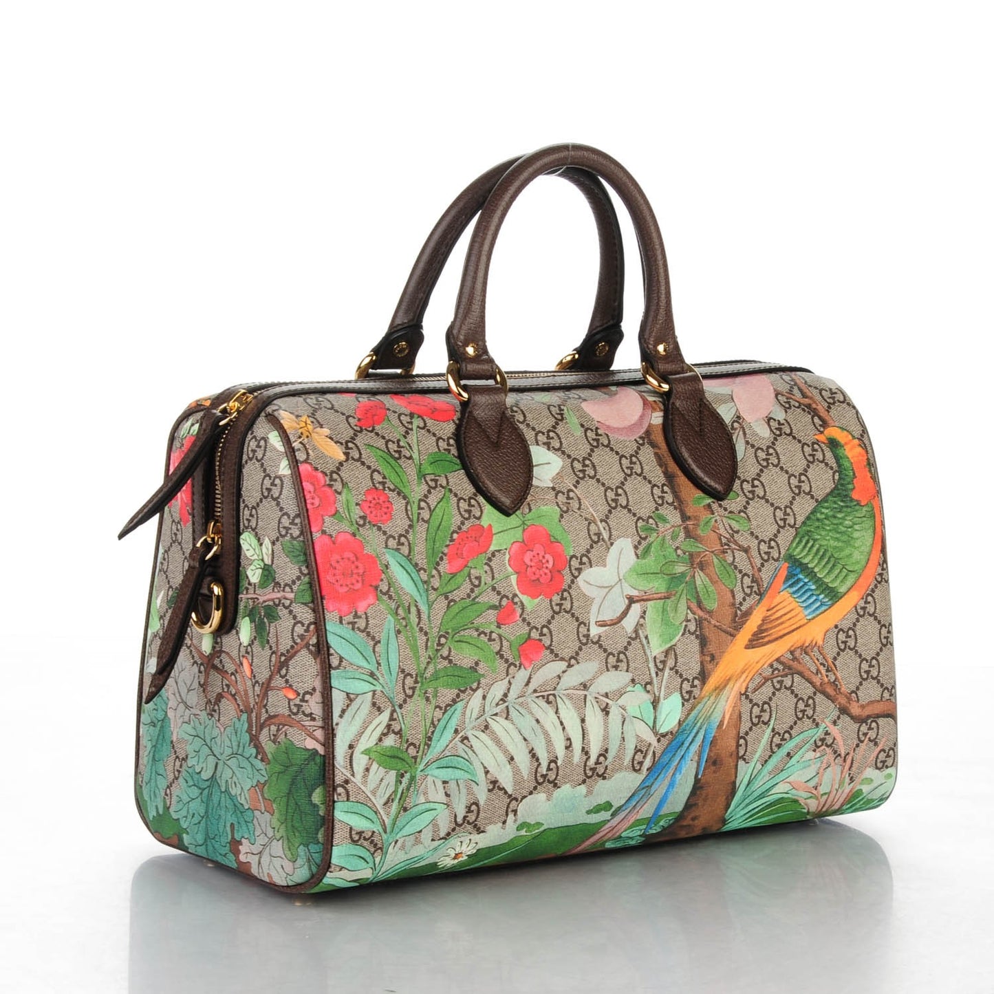 GG Supreme Monogram Tian Medium Boston Beige Multicolor New Acero
