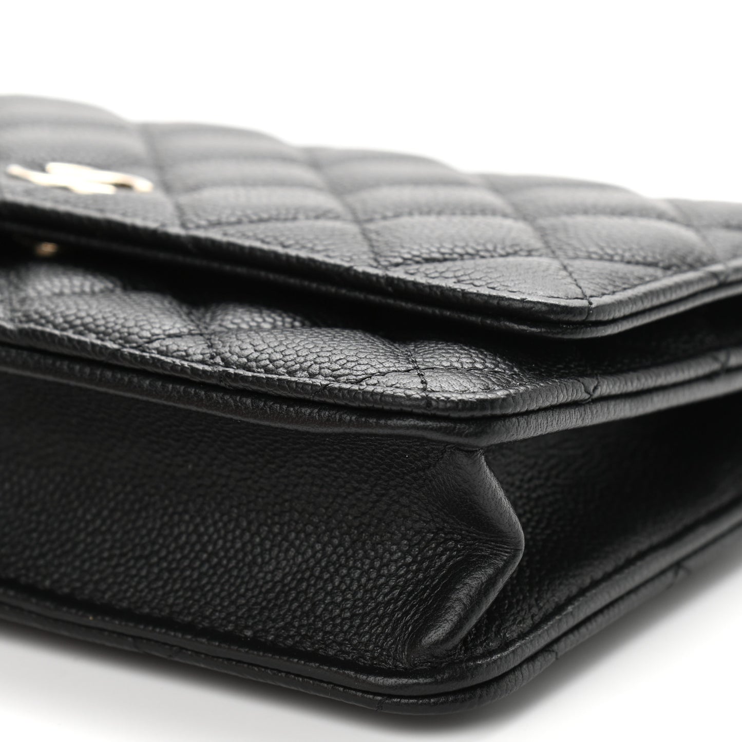 Caviar Quilted Tiny CC Wallet On Chain WOC Black