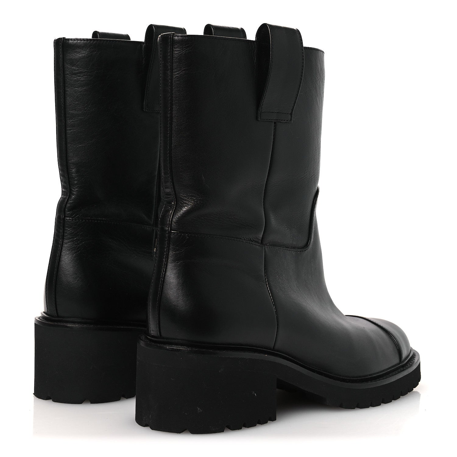 Chanel Calfskin CC Ankle Boots 37.5 Black 5 of 10