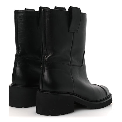 Chanel Calfskin CC Ankle Boots 37.5 Black 5 of 10