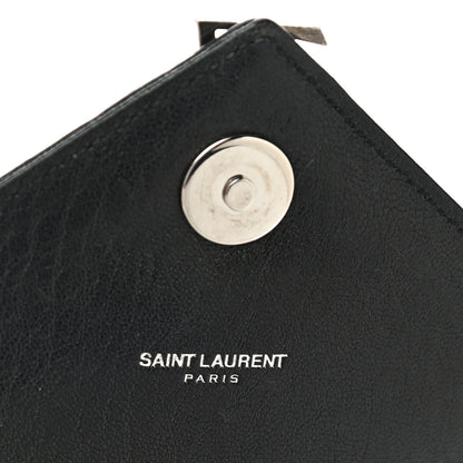 Saint Laurent Sheepskin Matelasse Chevron Monogram Medium College Bag Black 7 of 10