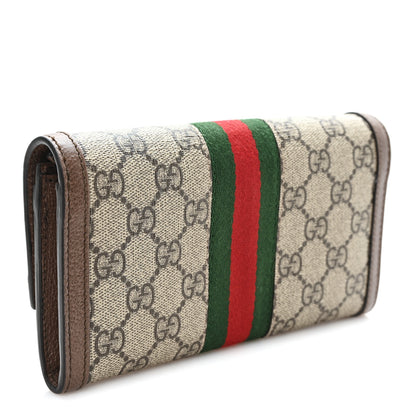 Gucci GG Supreme Monogram Web Ophidia Continental Wallet Brown 3 of 8