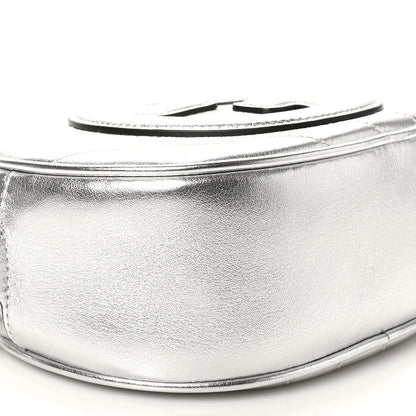 Gucci Metallic Sakai Be Green Calfskin Diagonal Stitched Mini Blondie Shoulder Bag Silver 9 of 10