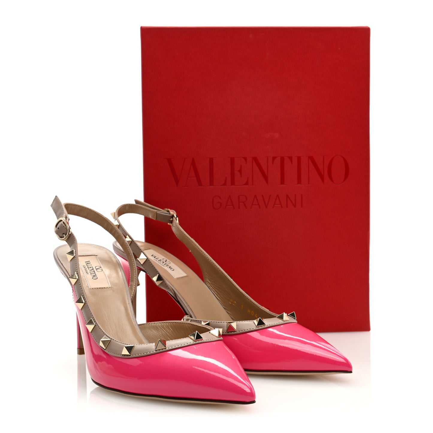 Patent Rockstud Half d'Orsay Slingback 85mm Pumps 41 Peony Poudre