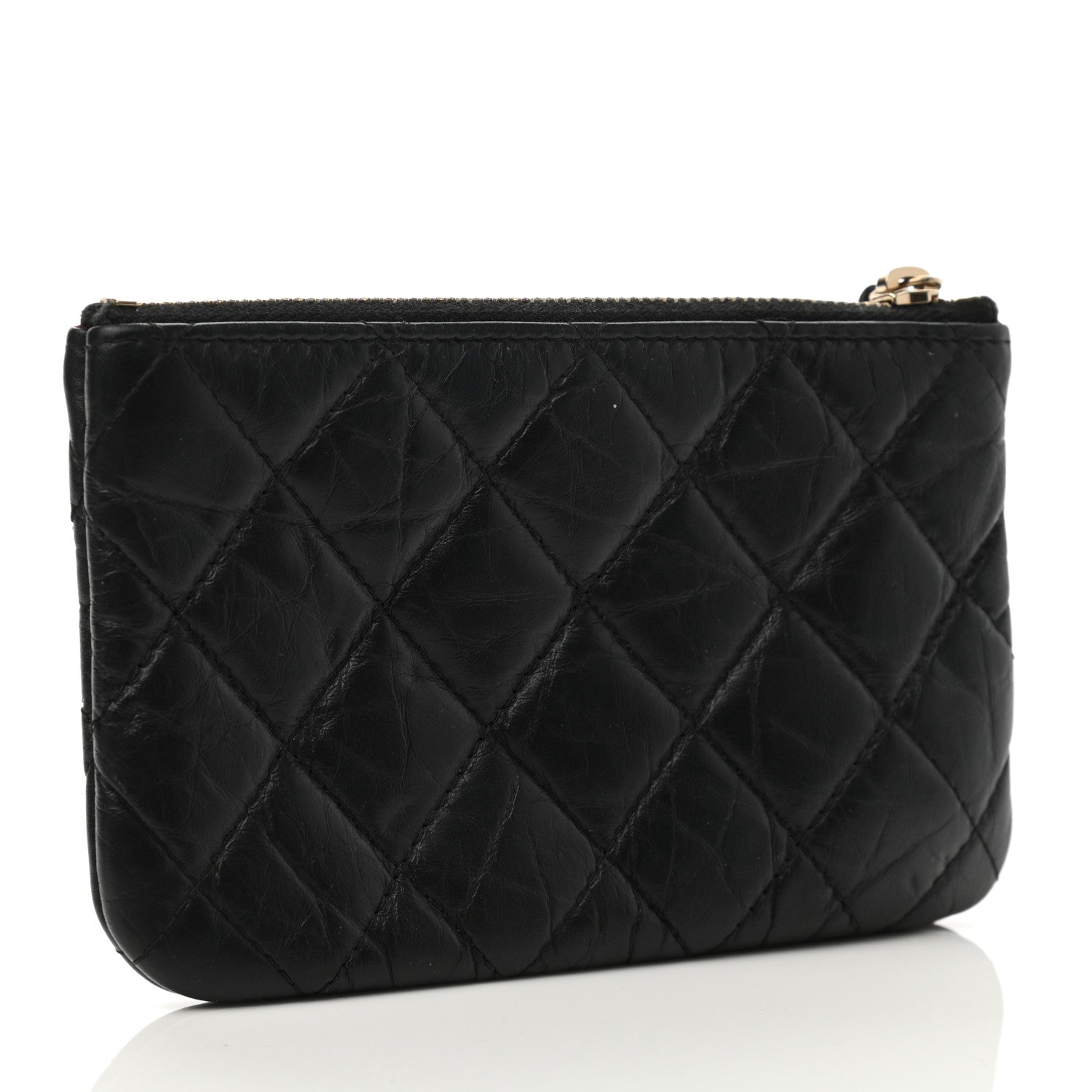 Chanel Aged Calfskin Charm Quilted Small Reissue Cosmetic Case Black 3 of 8