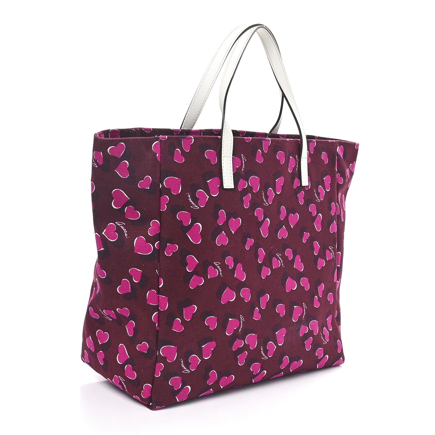 Canvas Heartbeat Print Medium Tote New Wine