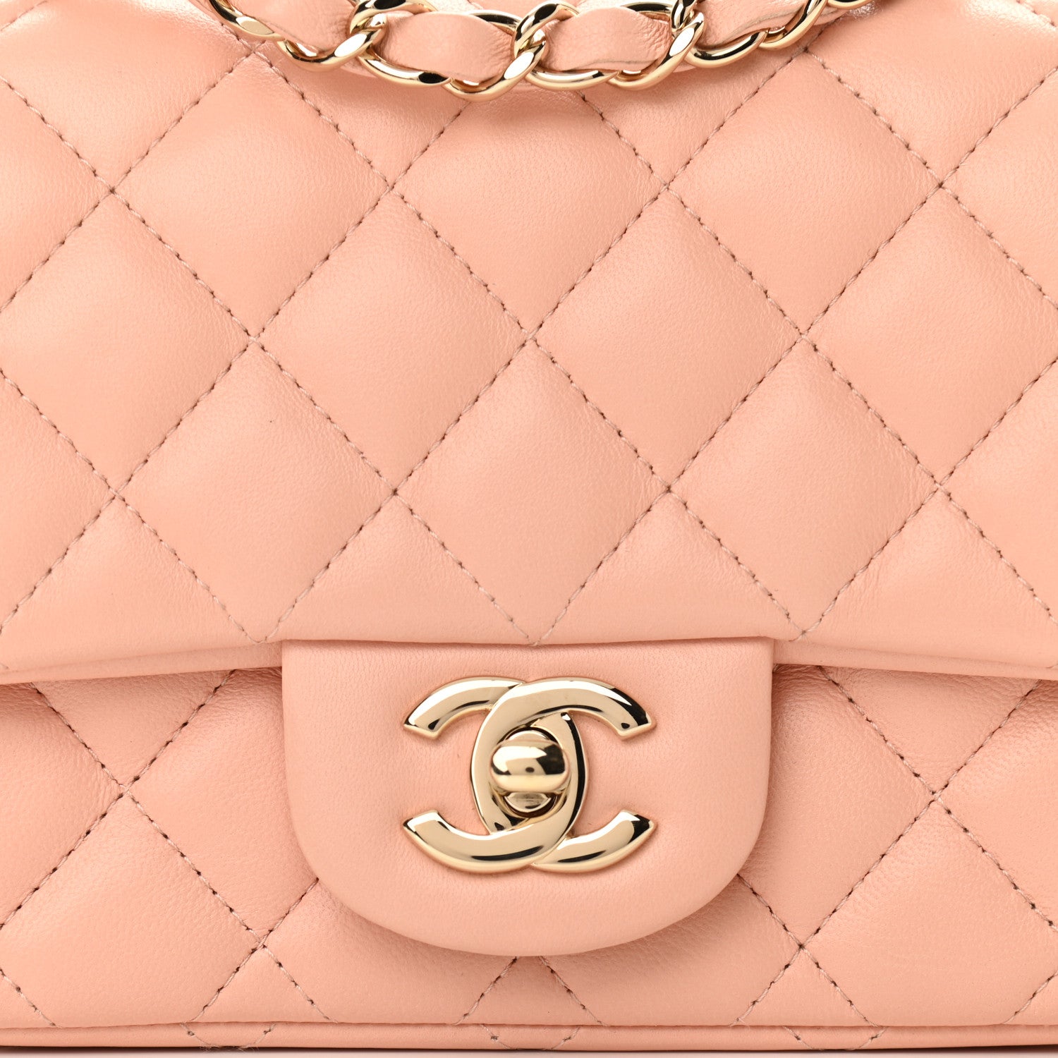 Chanel Lambskin Quilted Mini Square Flap Light Pink 7 of 10