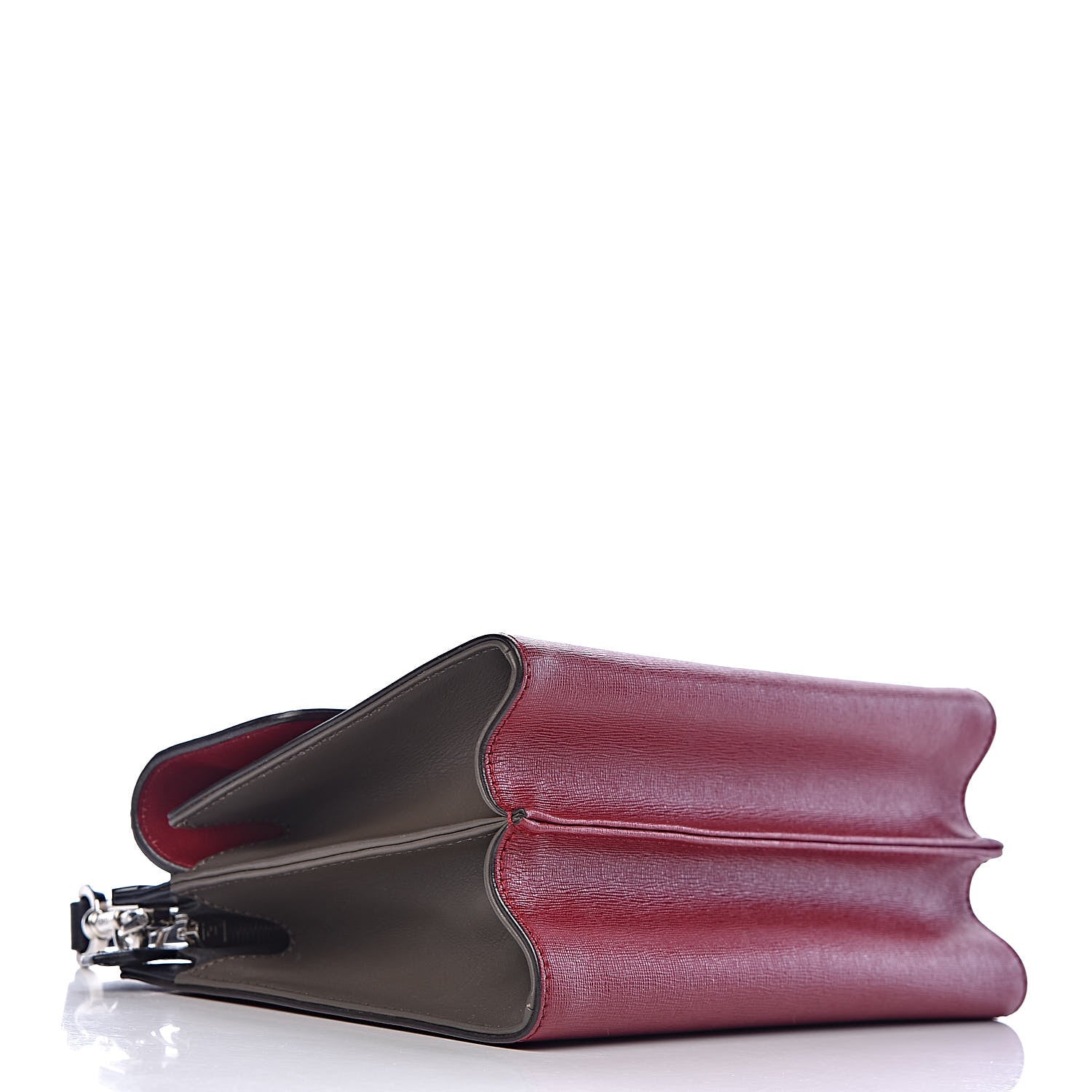 Fendi Vitello Elite Monster Mini Demi Jour Shoulder Bag Ribes Grigio Polvere Carbone 4 of 12