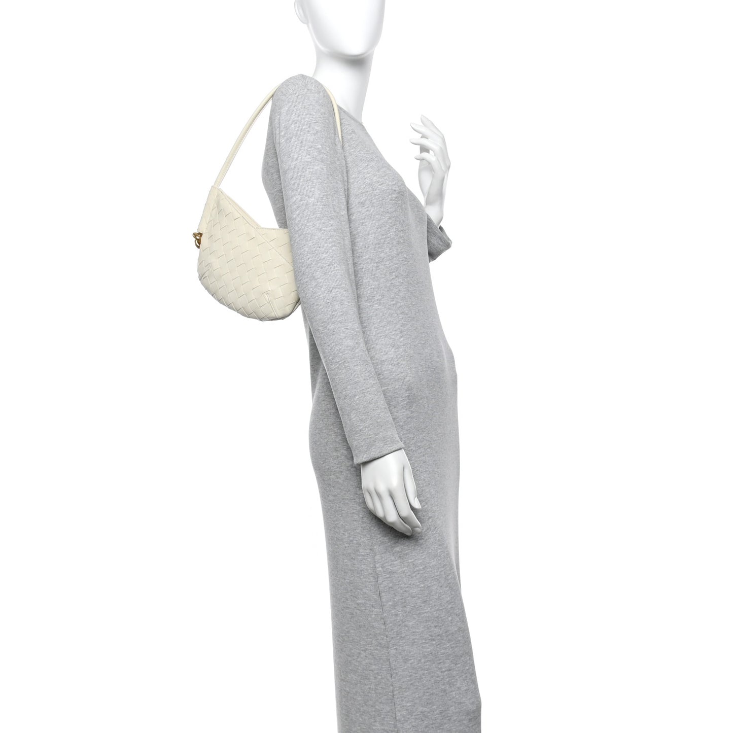 Nappa Intrecciato Mini Solstice Shoulder Bag Sea Salt